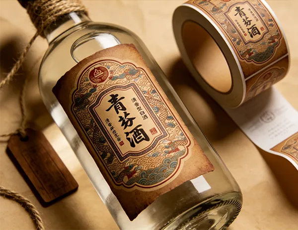 White Liquor Bottle Labels